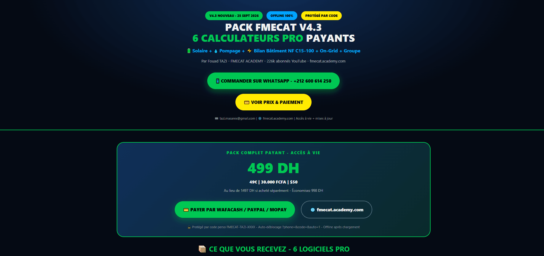 "Pack FMECAT V4.3 - 6 Calculateurs Pros Protégés"